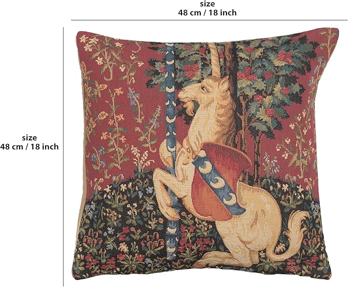 Charlotte Home Furnishings Decorative Pillow Covers for Couch 18X18 in Unicorn Throw Pillow Covers for Sofa Tapestry Square Pillow Cases for Bed Living Room Soft European Cotton Jacquard Woven