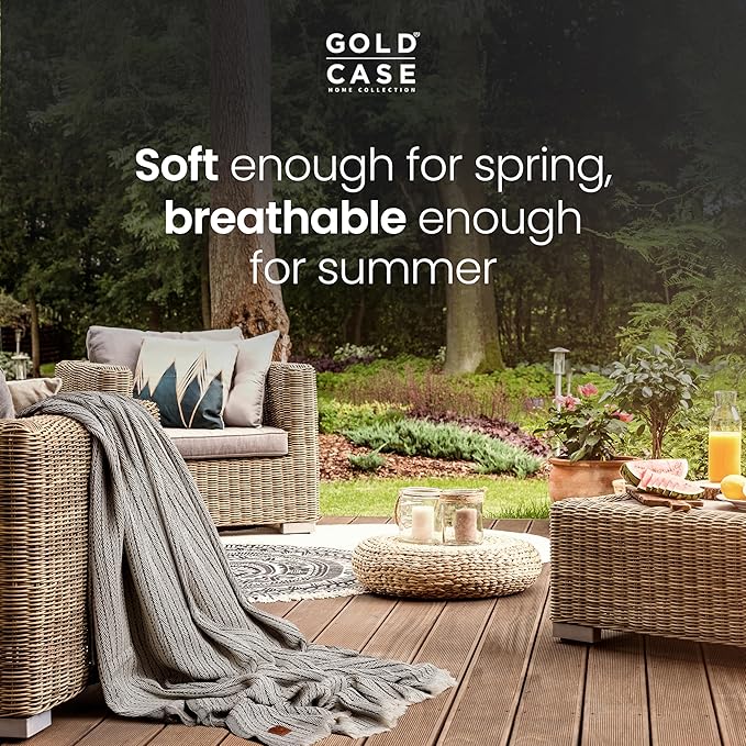 Gold Case Throw Blanket for Couch – 100% Recycled Turkish Cotton Blankets & Throws – Elegant Decorative Throw Blankets for Living Room Sofa – Woven Throws for Couch – Vintage Pink – 50x60 (Set of 2)