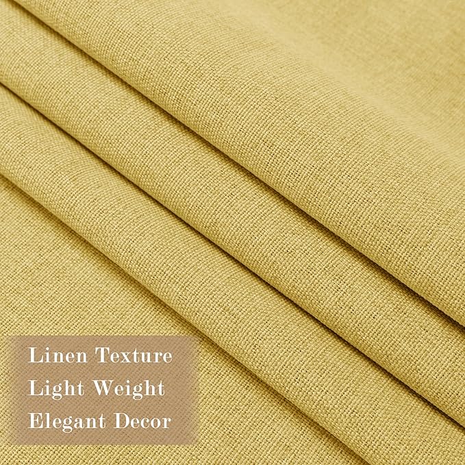 Full Blackout Privacy Curtains, 240 Inch Extra Wide Linen Blend Drapes, Pinch Pleat Window Drapery for Room Divider Storage/Space Room Separation, 1 Panel, W 240" x L 102", Yellow