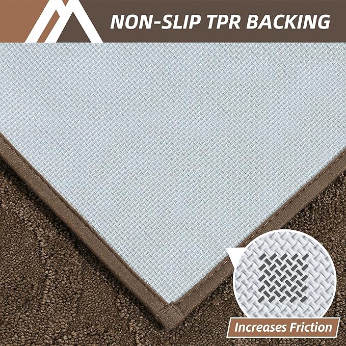 COSY HOMEER-Door-Mat-Non-Slip-Entryway-Rug 36”x60” Absorbent Welcome Mats Washable Dirt Trapper Door Mat Entrance Floor Mats for Front Back Doormats and Wet Shoes,Brown