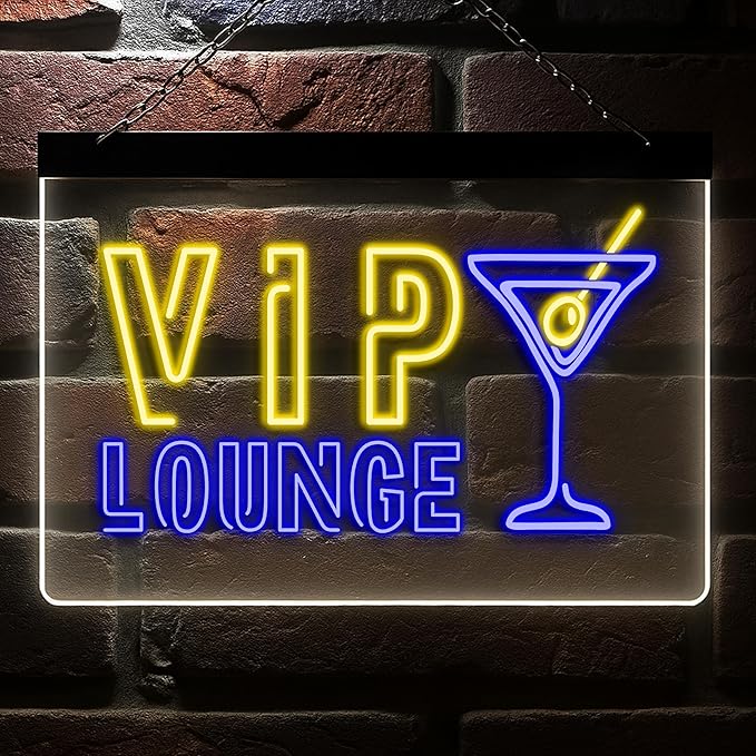 Custom Bar Neon Sign Vip Lounge Beer Home Bar Lights Decor Acrylic Table LED Personalized Lighted Signs for Men Restaurant Coffee Man Cave Workshop Garage Poker Signs Gifts