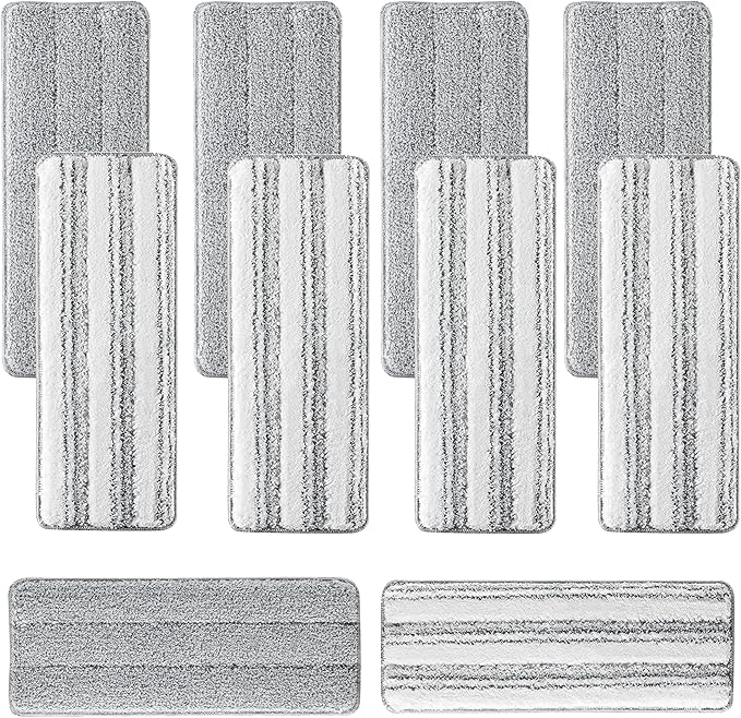 10Pcs Joymoop Mop Replacement Pads, 15 * 4.9'' Universal Mop Pads Mop Head Refills Washable Wet Mop, Compatible with Most 11-14” Size Mops