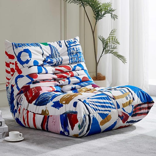 Bean Bag Chair, Fireside Chair Bean Bag Sofa Large Bean Bag Chair for Adults, Bean Bag Chairs for Teens with High Density Comfortable Foam, Memory Foam Bean Bag for Living Room, Bedroom (Multicolor)