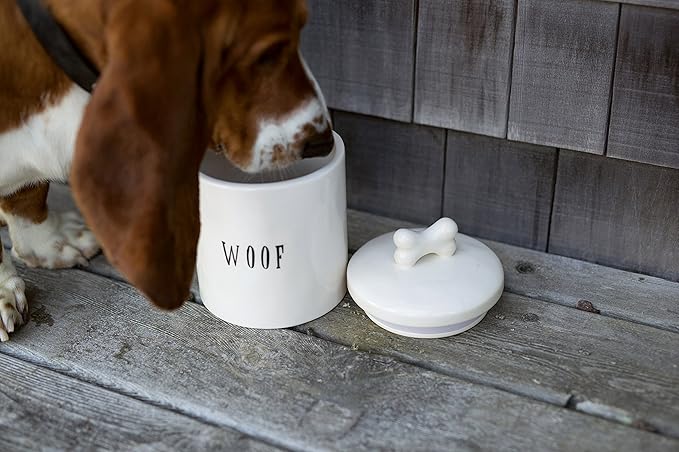 Creative Co-Op Woof Jar with Bone Handle on Lid