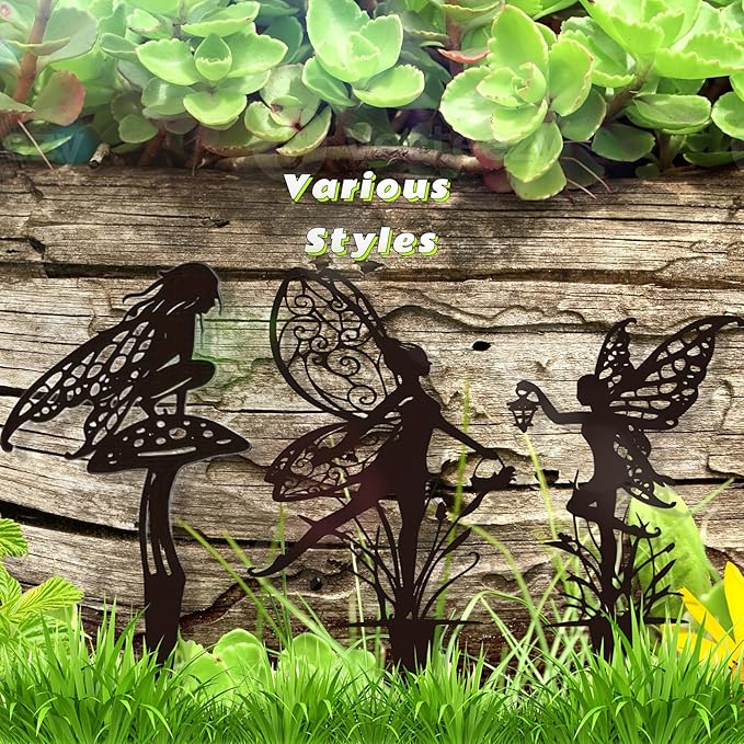 Decorative Garden Stakes, Fairy Garden Statues for Home and Garden (3)
