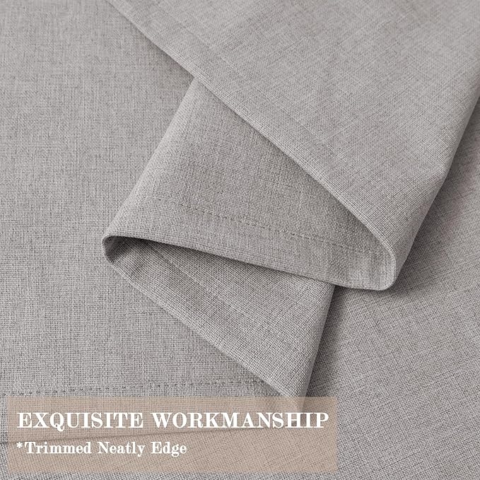 Extra Wide 100% Blackout Linen Textured Curtains - Room Dividers, W150 x L108 (1 Panel), Pinch Pleat Drapes for Living Room, Full Light Block Out Drapery for Sliding Door, Browish Grey