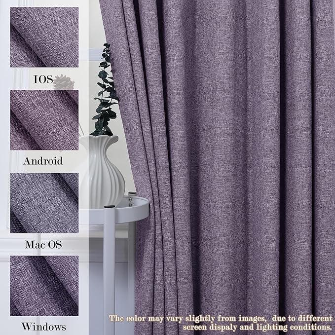 120" Wx96 L Linen Room Divider Drapes for Doorway/Glass Window/Sliding Door/Patio, Extra Wide Pinch Pleated Full Blackout Curtains for Girls Boys Teen Kids Room, 1 Panel, Violet