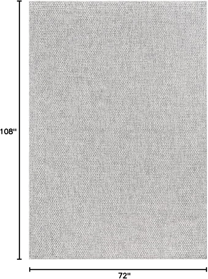 CAMILSON Easy Jute Rug 6x9, Indoor Outdoor Gray Color Farmhouse Area Rugs for Living Room Patio and Kitchen Rug, Solid Boho Woven Design, Easy-Cleaning, Washable Outside Carpet Alfombras (6 x 9)