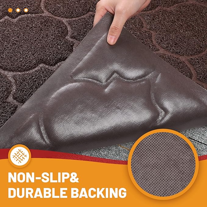 Door Mat Outdoor, 24x36, Welcome Mats for Entryway, Front Doormat for Home Entrance, Indoor Floor Mat, Durable, Non-Slip, Boot Scraper, Catches Muddy and Dirt(Brown)