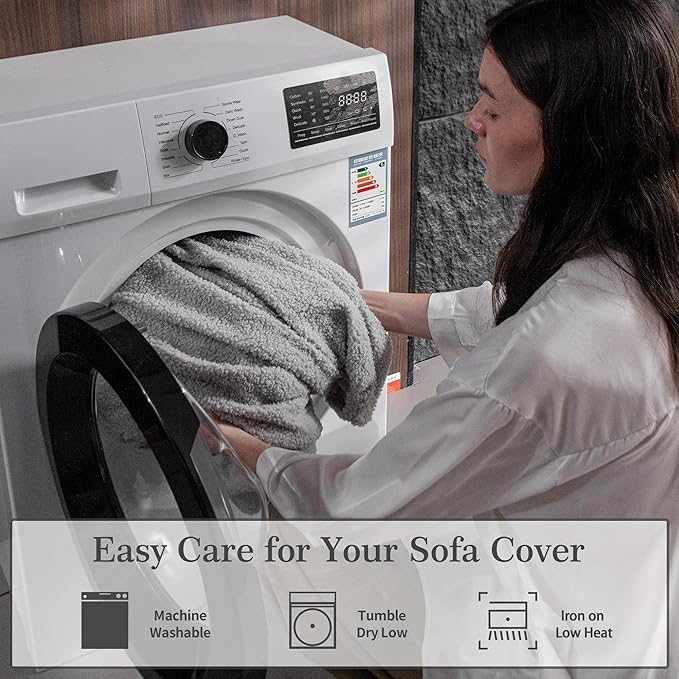 Couch Cushion Covers for Sectional Sofa, Stretch Soft Sofa Slipcovers Washable Wear-Resistant Universal Furniture Protector for Living Room(1 Piece Oversized Cover, Light Gray)