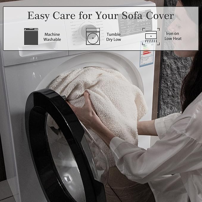 Couch Cushion Covers for Sectional Sofa, Stretch Soft Sofa Slipcovers Washable Wear-Resistant Universal Furniture Protector for Living Room(1 Piece Armrest Cover, Ivory)