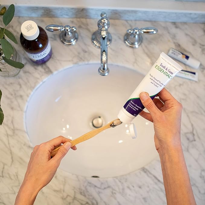 Dental Herb Company - Tooth & Gums Tonic (18 oz.) Mouthwash and Essentials Paste (Kit) - Truly Natural - Alchohol and Fluoride Free. Controls Bleeding and inflamed Gums and relieves Dry Mouth.