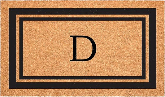 Calloway Mills 152962448 Black Border 24" x 48" Monogram Doormat (Letter D)