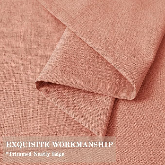 70" W x 108" L Faux Linen Room Divider Curtains, Full Blackout Pinch Pleated Drapes for Traverse Rod, Bedroom Divider Privacy Drapery with Hooks for Ceiling Track, 1 Panel, Orange