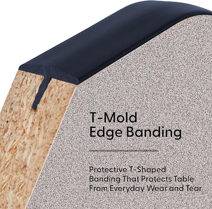 FDP Rectangle Activity School and Kids Classroom Table (24 x 48 inch), Toddler Legs, Adjustable Height 15-24 inches - Gray Top and Navy Edge