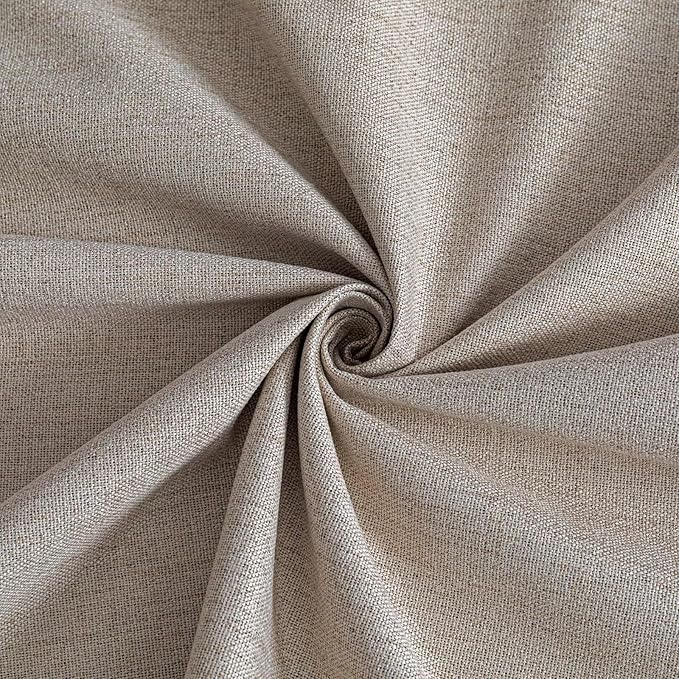 Blackout Curtains Customsize 1 Panel, 100% Blackout Textured Thermal Curtains, Grommet Privacy Light Blocking Drapes for Living Room Bedroom Luxury Decor(Customsize, Linen)