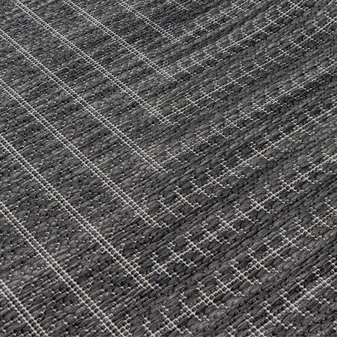 Adiva Rugs Outdoor Indoor Area Rug, Weather Resistant, Easy to Clean, Stain Resistant Floor Mat for Dining Room, Backyard, Deck, Patio (Pebble Weiss, 9' x 12')