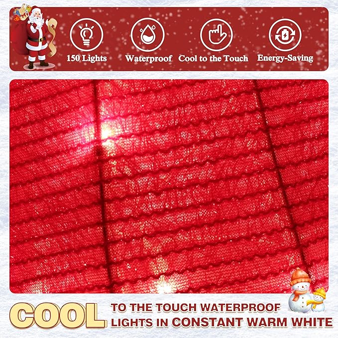 6FT Lighted Rooster with Christmas Hat for Outdoor Christmas Decorations, 3D Pre-Lit Iridescent Rooster Xmas Decor, Glittered Standing Holiday Display Rooster for Outdoor, Indoor