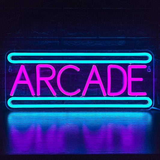 Arcade Neon Sign Arcade Neon Light for Wall Decor USB Powered Dimmable Arcade LED Neon Lights Sign for Game Room for Game Room Recreation Living Room Birthday Gift Man Cave Bedroom Decor