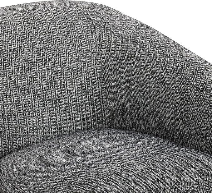 CHITA Swivel Accent Chair, FSC Certified Upholstered Fabric Barrel Chair for Living Room, Fully Assembled, Dark Grey