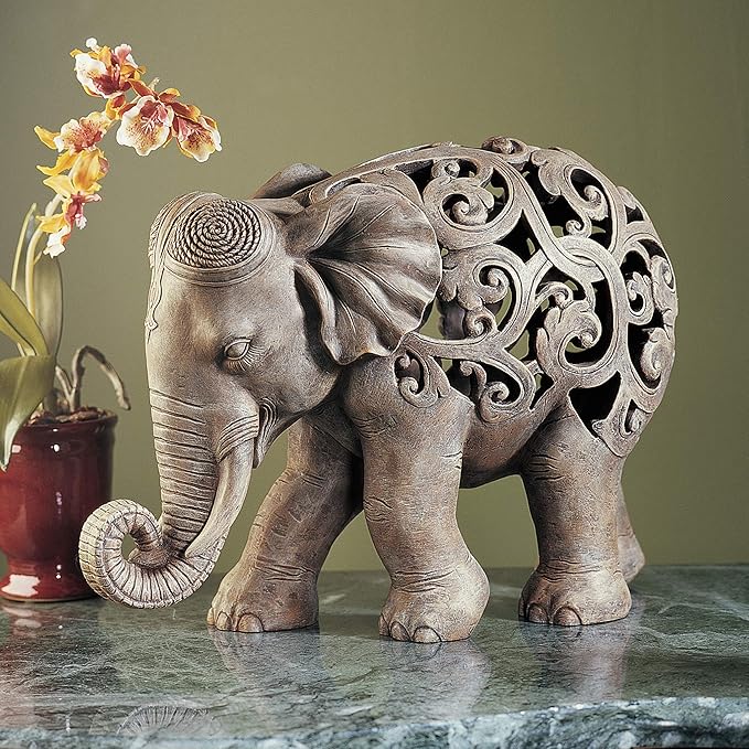 Design Toscano Anjan the Elephant Jali Sculpture