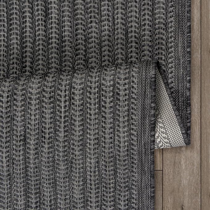 Adiva Rugs Outdoor Indoor Area Rug, Weather Resistant, Easy to Clean, Stain Resistant Floor Mat for Dining Room, Backyard, Deck, Patio (Pebble Weiss, 9' x 12')