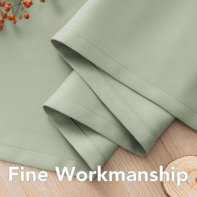 H.VERSAILTEX Premium Blackout Thermal Insulated Room Darkening Curtains for Bedroom/Living Room - Classic Grommet Top (2 Panels, Light Sage, 52 Inch by 54 Inch)