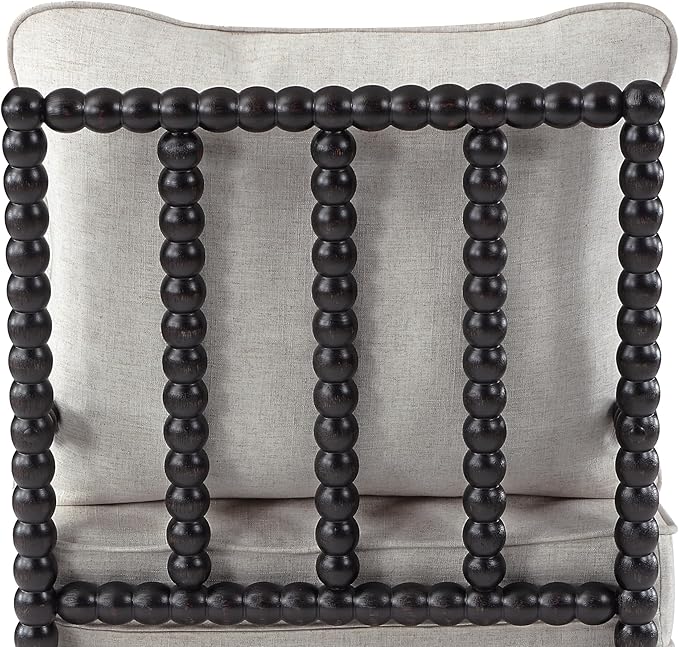 DUHOME Linen Fabric Spindle Accent Chairs Set of 2,Bobbin Chair with High Resilience Spring Cushion and Armrest Pads, Leisure Armchair for Living Room Bedroom Farmhouse Home Office Belcony