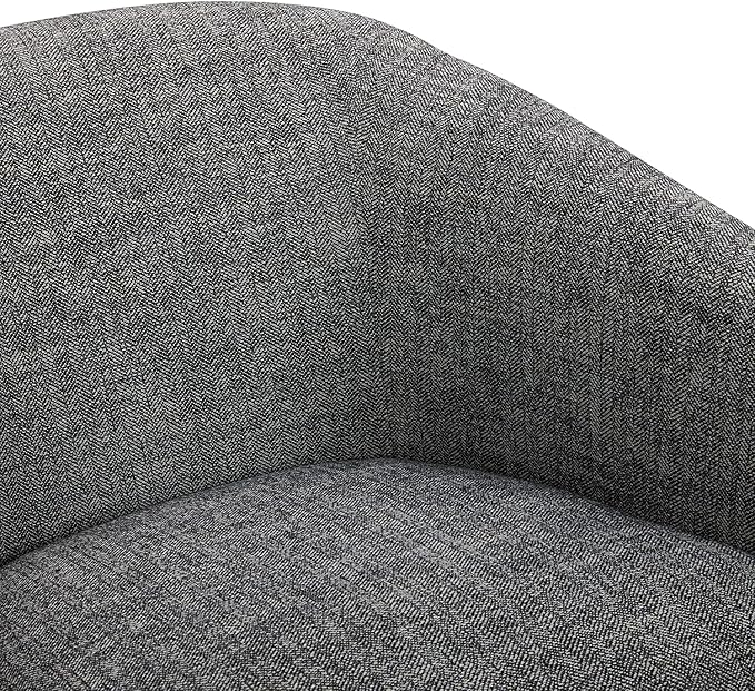 CHITA Swivel Accent Chair, FSC Certified Upholstered Fabric Barrel Chair for Living Room Set of 2, Fully Assembled, Dark Grey
