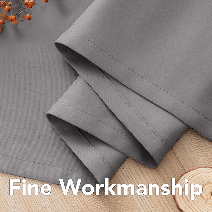 H.VERSAILTEX Solid Grey Color Thermal Insulated Blackout Curtains Metal Grommet Curtain Panels Room Darkening Window Drapes for Bedroom/Living Room 52 x 72 Inch Set of 2