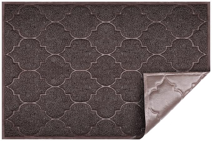 Door Mat Outdoor, 24x36, Welcome Mats for Entryway, Front Doormat for Home Entrance, Indoor Floor Mat, Durable, Non-Slip, Boot Scraper, Catches Muddy and Dirt(Brown)
