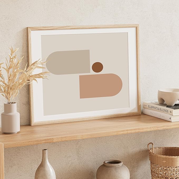 18x24 Poster Frame Set of 4 Natural Solid Oak Photo Frames with 16x20 Removable Mat Wall Hanging Large Handcrafted Frame with HD Plexiglass Wall and Tabletop Display Large Picture Frame