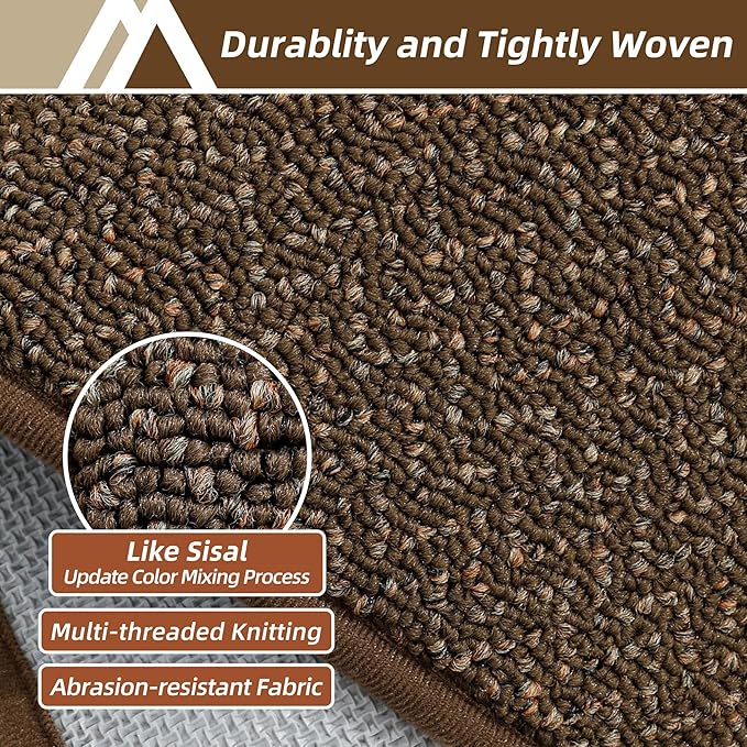 COSY HOMEER-Door-Mat 24"x36" Non Slip Absorbent Entryway Rugs Dirt Trapper Doormats Washable Entrance Mats Low Pile Welcome Floor Mat for Front Back Door and Entry Mats,Brown