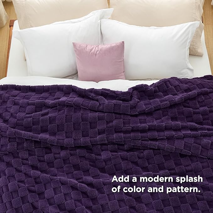 Bedsure GentleSoft King Size Blanket for Bed - Super Soft Cozy Blankets for Women Men Girls, Large Fuzzy Fleece Throw for Bedroom Decor, Purple,108x90 Inches