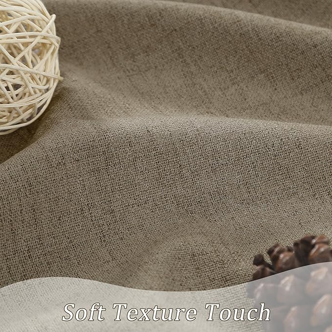 94 Inch Long Blackout Curtains 2 Panels Set Linen Brown,Linen Back Tab Pleated Look Drapes with Hooks,Light Blocking Modern Stylish Curtains for Bedroom Living Room,W50xL94 in Length,Linen