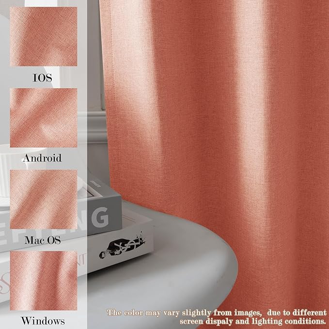 120" Wx108 L Linen Room Divider Drapes for Doorway/Glass Window/Sliding Door/Patio, Extra Wide Pinch Pleated Full Blackout Curtains for Girls Boys Teen Kids Room, 1 Panel, Orange