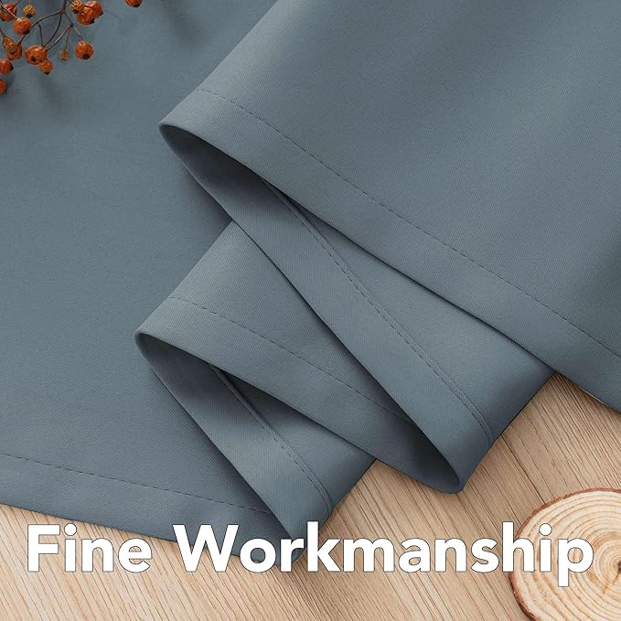 H.VERSAILTEX Blackout Curtains for Bedroom Thermal Insulated Room Darkening Living Room Curtains 84 Inch Long Grommet Privacy Protection Window Curtain Panels/Drapes for Nursery, 2 Panels,Stone Blue