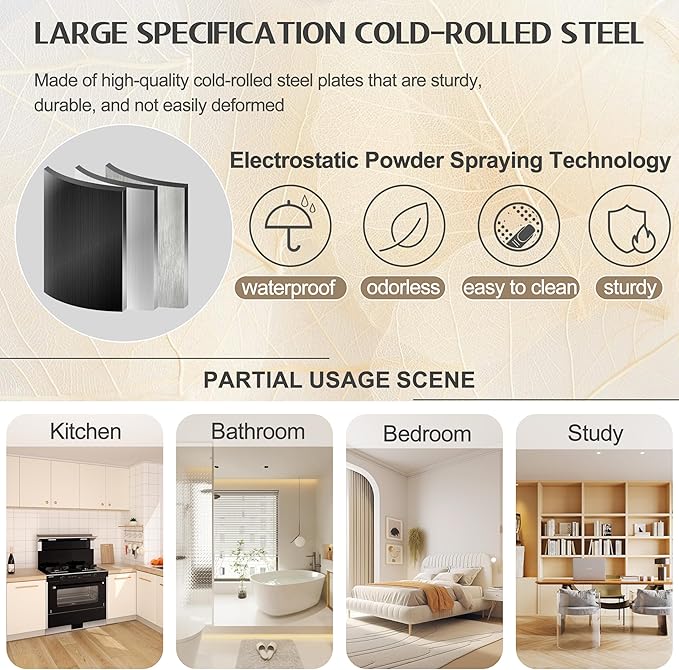 75.2" Tall Storage Cabinet, Pantry Storage Cabinets with 2 Door and 5 Adjustable Shelves, Black Kitchen Food Cabinet, Metal Utility Cabinets for Kitchen, Dinning Room, Laundry Room