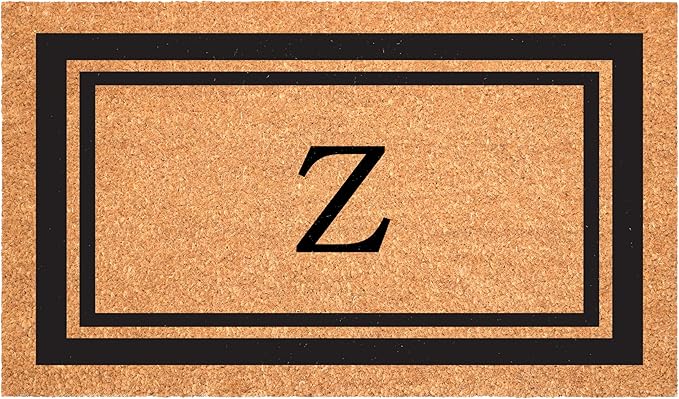 Calloway Mills 152961830Z Black Border 18" x 30" Monogram Doormat, (Letter Z)