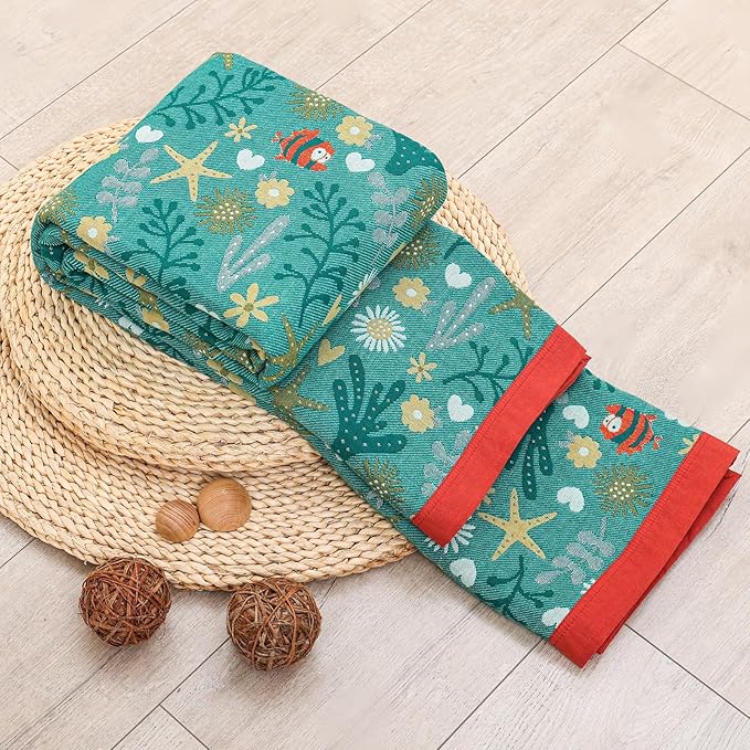 Boho Throw Blanket 90''x98'',100% Cotton Blankets for Couch Bed,Cotton Quilt Travel Muslin Blankets Farmhouse Home Decor Soft Lightweight Picnic Blanket