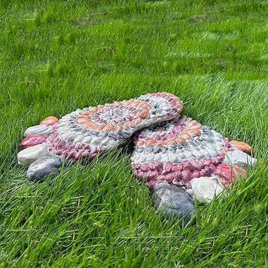 Garden Stepping Stones - Decorative Garden Stones for Patio, Deck, Garden or Sidewalk Faux Cobblestone Stepping Stones (Set of 2#A