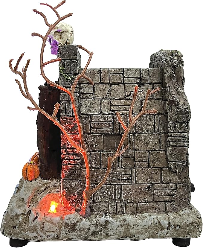 Animated Drainpipe Ghoul Halloween Figurine | Spooky Town Collection Accessories with Multi-Color LED, Motion and Sound for Halloween Decorations | 8.66 Inch