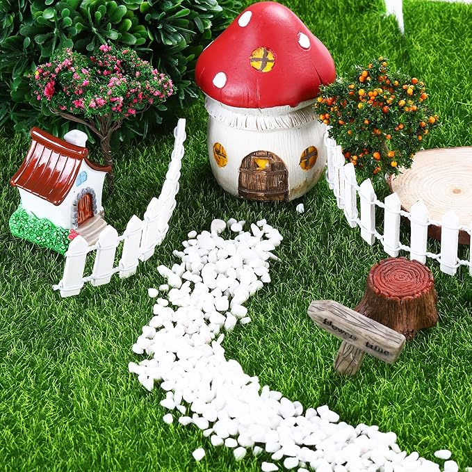 Elcoho 12 Pieces Fake Grass for Crafts Fairy Garden 6 x 6 Inches Artificial Garden Grass for Miniature Ornament Dollhouse DIY Decoration