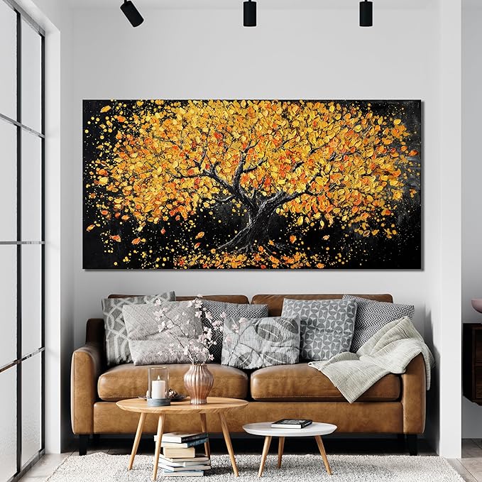 Canvas Wall Art Decor Artwork for Walls Black and Gold Wall Art Decor Tree of Life Wall Art Pictures for Living Room Tree Wall Art Modern Wall Art Prints Art Work for Home Office Wall Decor 20" X 40"