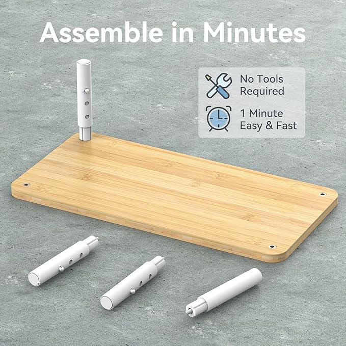 Cabinet Organizer Shelf, Spice Rack Set of 2 Kitchen Pantry Cupboard Shelves, Stackable, Height Adjustable, Natural Bamboo (15.6" W)