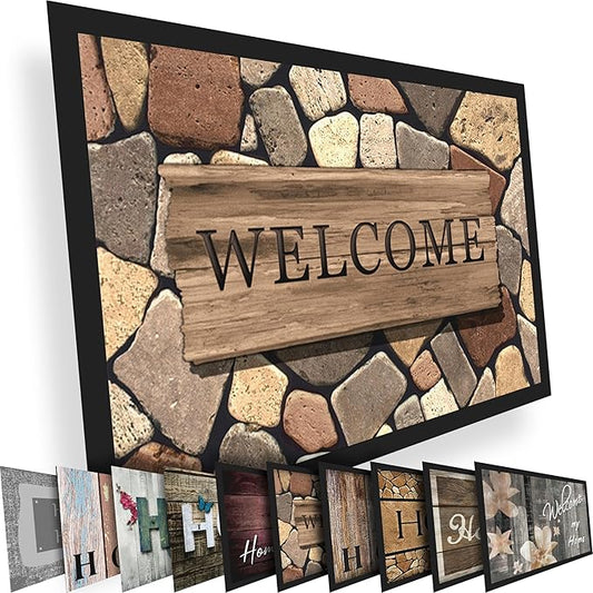 Floor Mat - for Indoor and Outdoor Use - Doormat - Non-Slip - Front Door Shoe Scraper - Size: 17x29