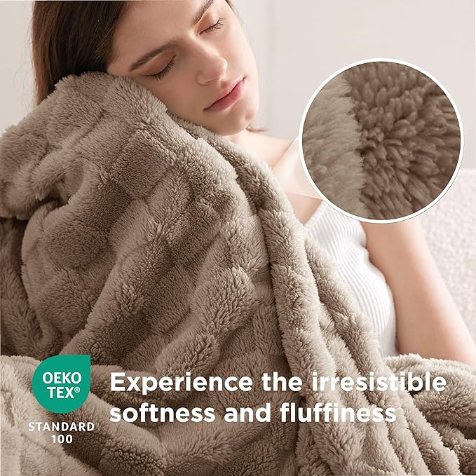 Bedsure GentleSoft King Size Blanket for Bed - Super Soft Cozy Blankets for Women Men Girls, Large Fuzzy Fleece Throw for Bedroom Decor, Light Taupe,108x90 Inches