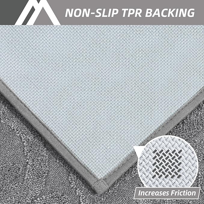 COSY HOMEER-Door-Mat-Non-Slip-Entryway-Rug 32”x48” Absorbent Welcome Mats Washable Dirt Trapper Door Mat Entrance Floor Mats for Front Back Doormats and Wet Shoes,Grey