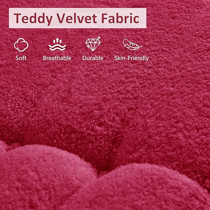 Bean Bag Chair, Oversized Bean Bag Chair for Living Room, Fireside Chair for Adults with Memory Foam Filled, Big Accent Sofa Lounge Floor Sofa for Gaming, Reading, No Assembly Required. (Burgundy)