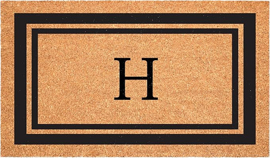 Calloway Mills 152962436H Black Border 24" x 36" Monogram Doormat, (Letter H)